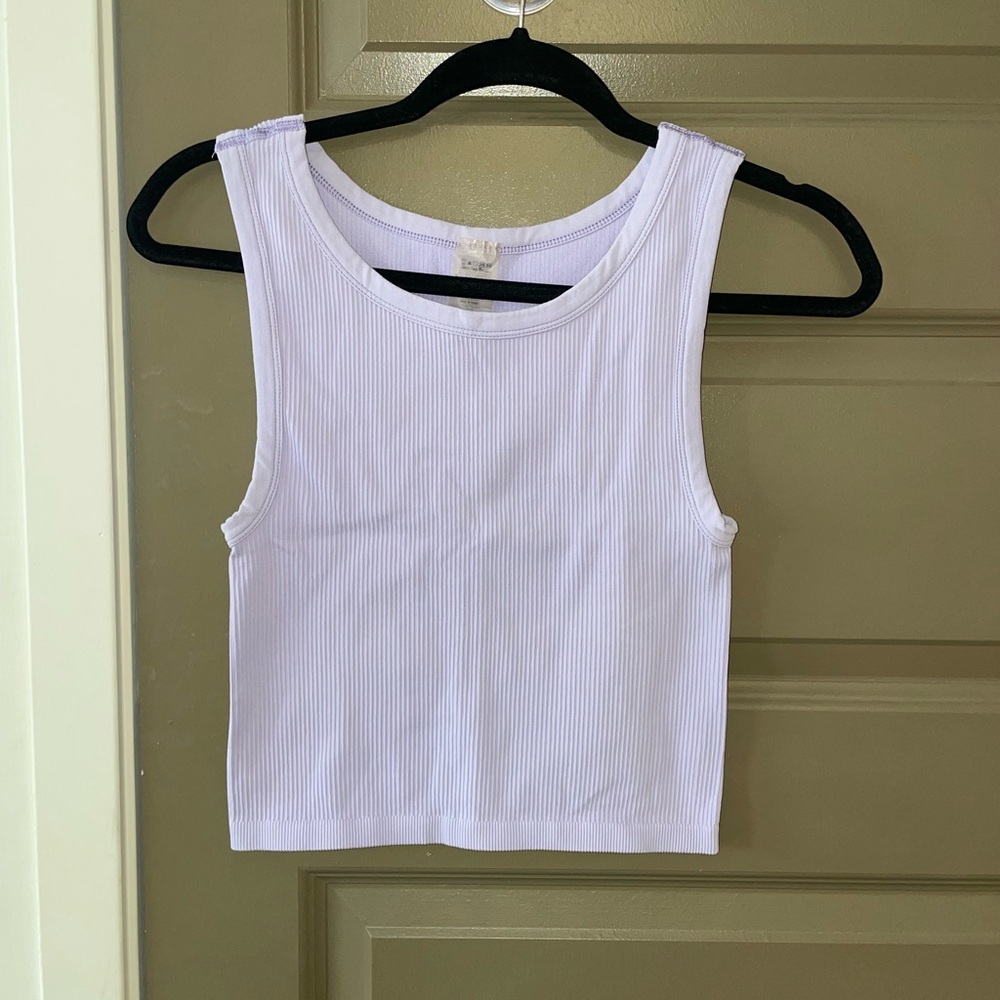 Sunday Best Lilac Ribbed Tank Top